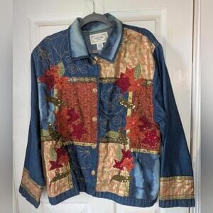 Tantrums‎ Vintage Colorful Patchwork Denim Jacket 0064
